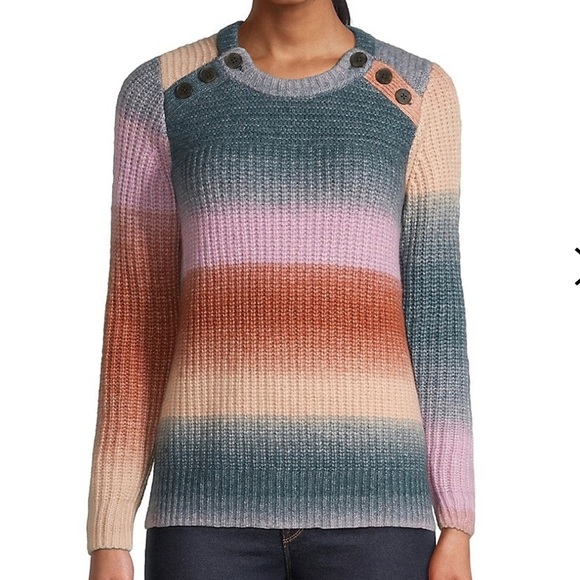 Madewell Space-Dyed Button Shoulder Pullover - Picture 5 of 8